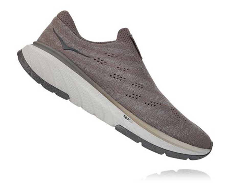 Running Shoes Mens - Hoka One One Cavu 3 Slip - Grey - QLHITVF-19